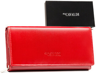 Skórzany portfel damski w orientacji poziomej na zatrzask - 4U Cavaldi